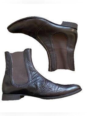 MOSQUITOS Brand Brown LEATHER Chelsea Booties ANKLE BOOTS Size US 7 - 7.5 (UK 5)